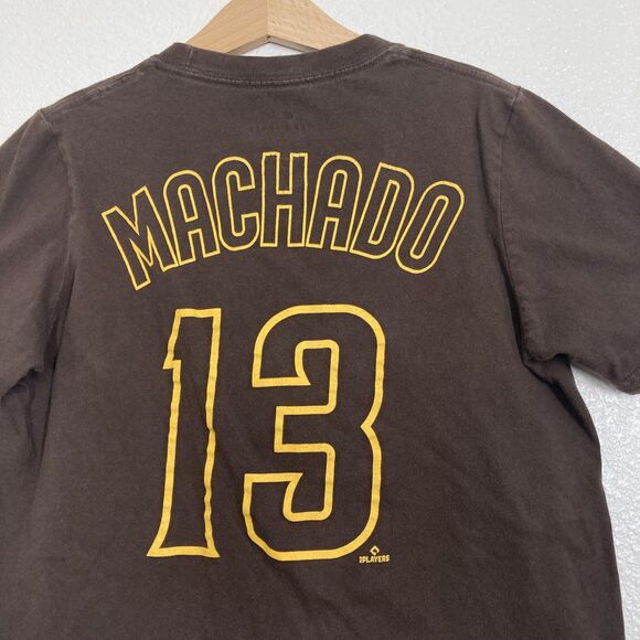 San Diego Padres Shirt Youth Medium Brown MLB Baseball Manny Machado 13 Nike Tee - Picture 9 of 9